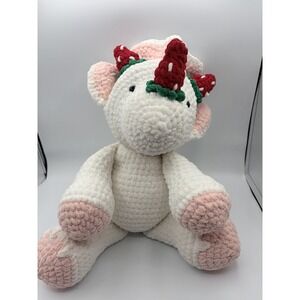 Handmade Crocheted Cottage Core Themed Dinosaur Triceratop Plush XL